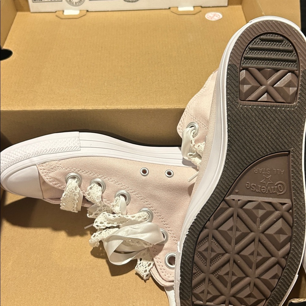 Converse High-Tops in Soft Pink - Picture 3 of 4
